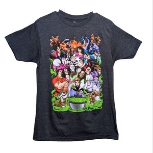Disney Villains Unisex Medium Short Sleeve Black Tee Shirt Retro Design Bad Guys
